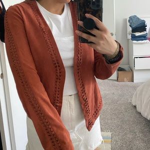 Gianni Binni faux suede open jacket
